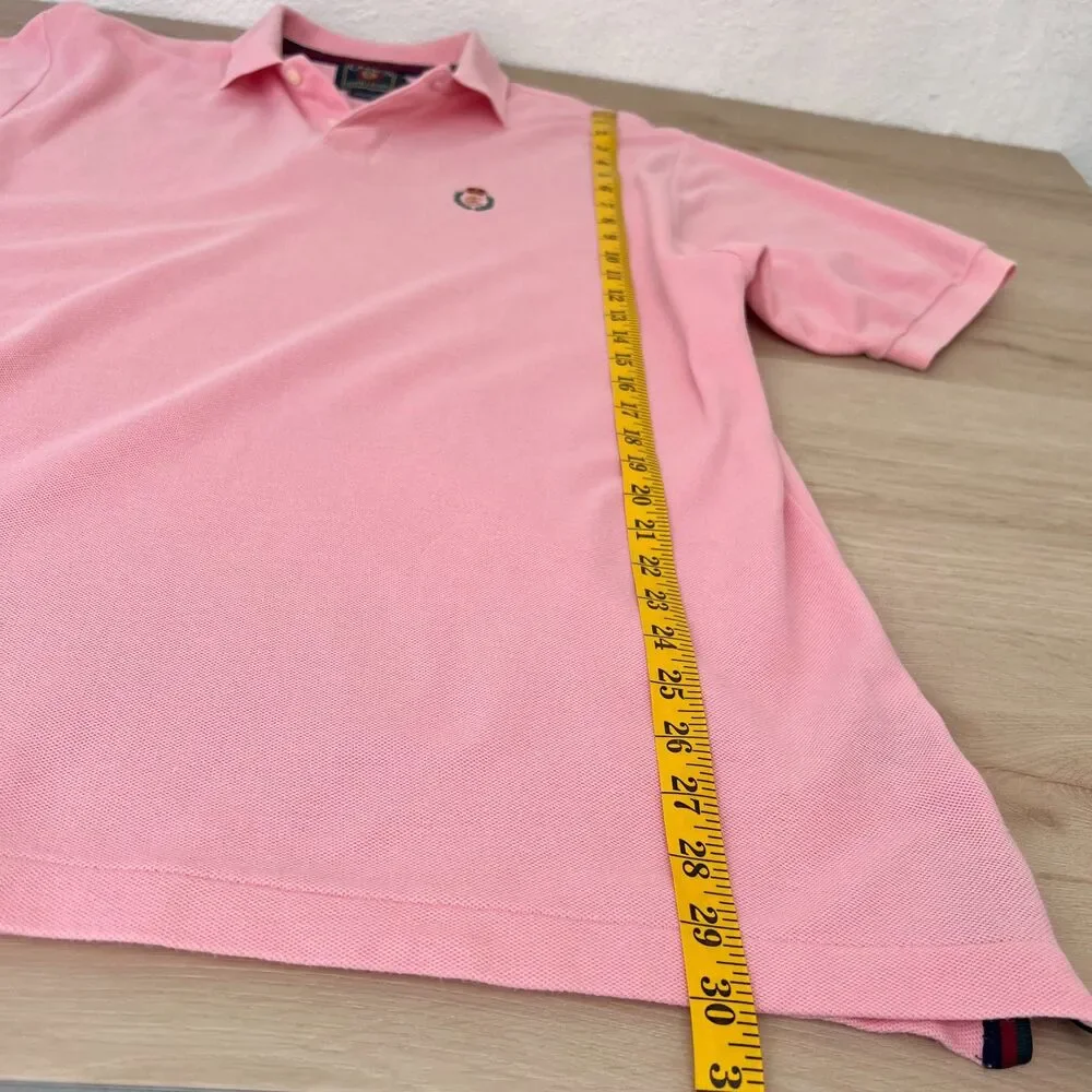 Vintage 90s Chaps Ralph Lauren 100% Cotton USA Made Pink Polo Shirt Size Medium - Picture 13 of 15